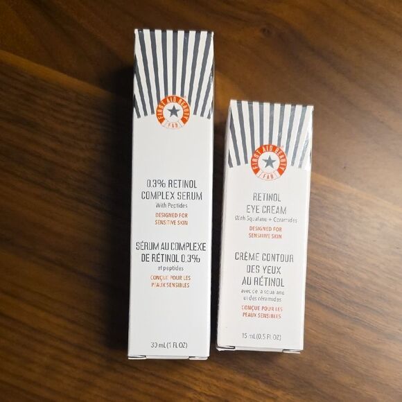 First Aid Beauty Retinol Complex Serum and Retinol Eye Cream Lot New - Picture 1 of 5